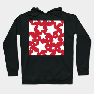 White star print on red Hoodie